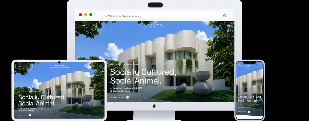 SocialBarn Fine Dining Website